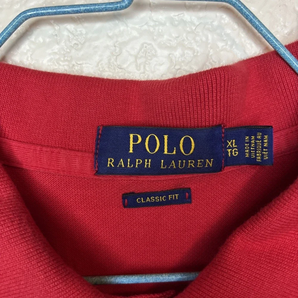 Polo Ralph Lauren‎ Classic Fit red  Short Sleeve Polo Shirt Mens XL